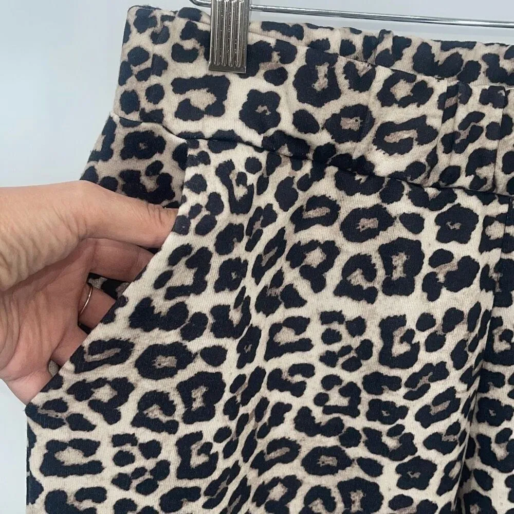 B.yu Pull on Lounge Sweatpants Joggers Ankle Animal Print Size Medium Made In I Brown - Image 4