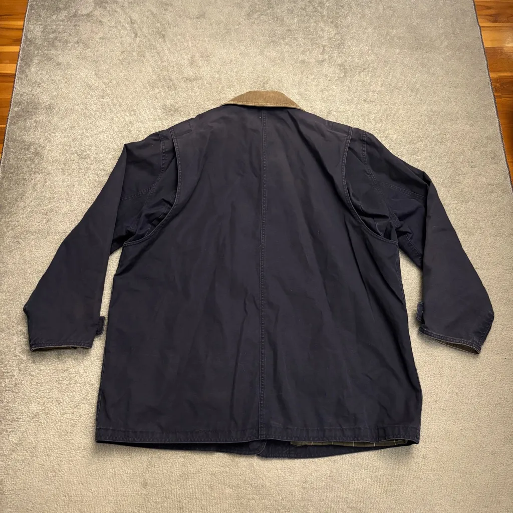 Lands’ End Canvas Button Front Barn Chore Jacket Corduroy Collar Vintage - Image 2