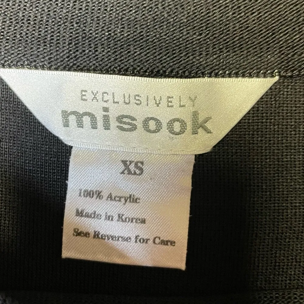 Exclusively Misook Classic Acrylic Knit Bell Sleeve Maxi Dress XS Black Witchy - Image 2