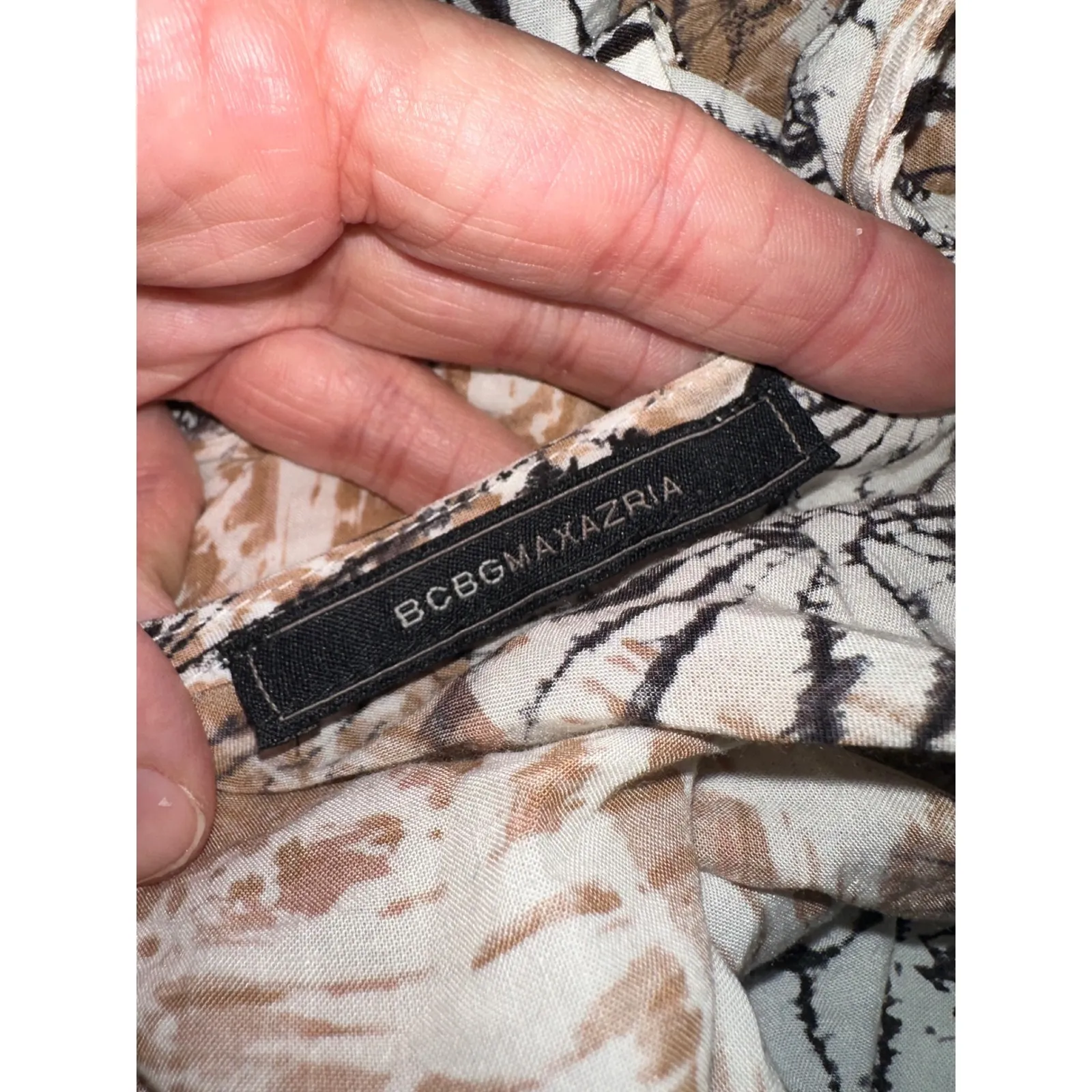 BCBGMAXAZRIA Dress Asymmetrical Sleeveless High Low Print Flowy MIDI Dress‎ Sz S - Image 5