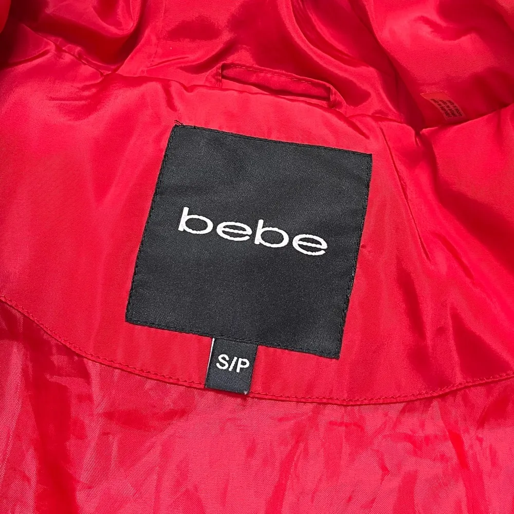 Bebe Puffer Coat Jacket Red Black Sequins S Small - Image 9