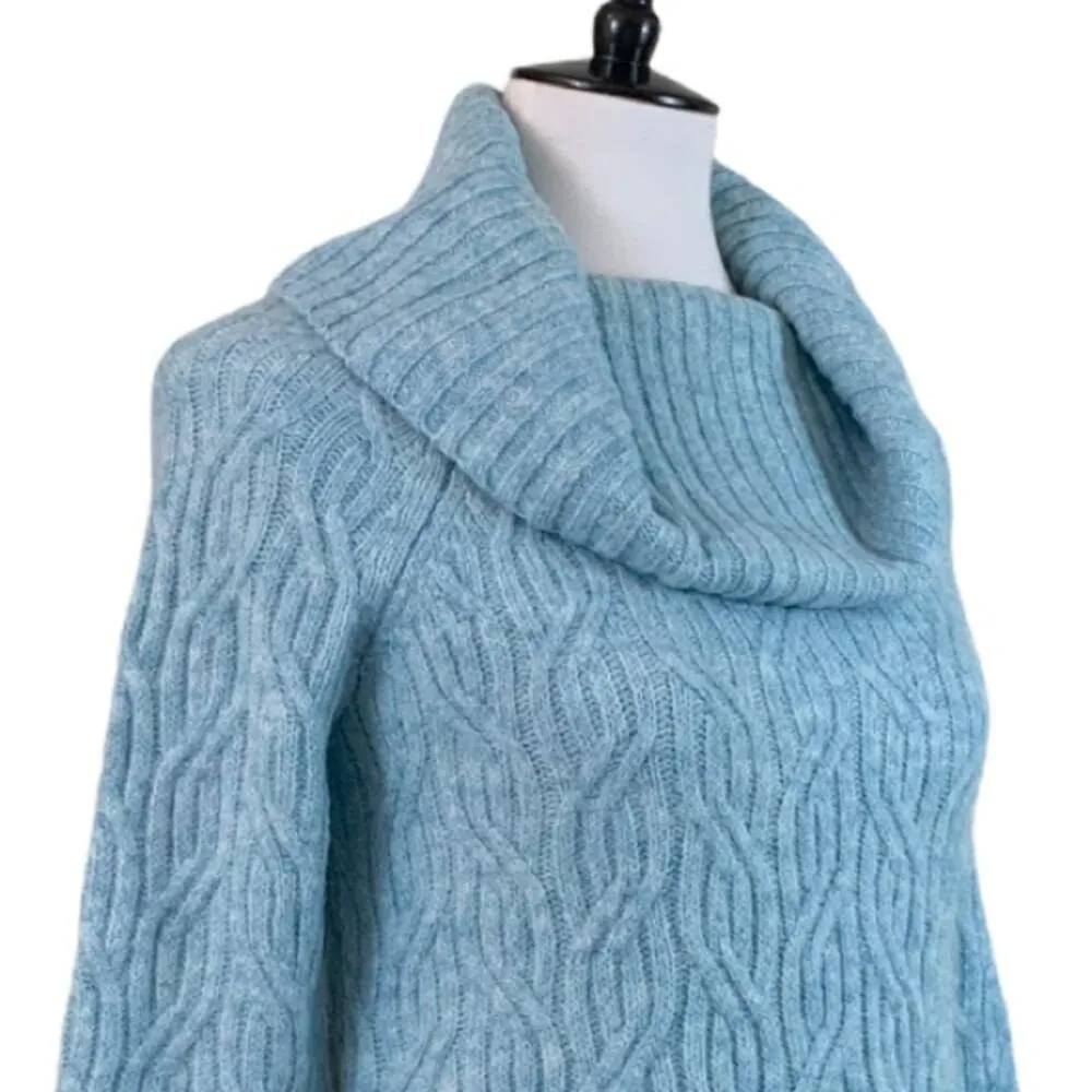Dressbarn Westport Women's Sweater Cowl Neck Textured Blue Size Medium - Image 6