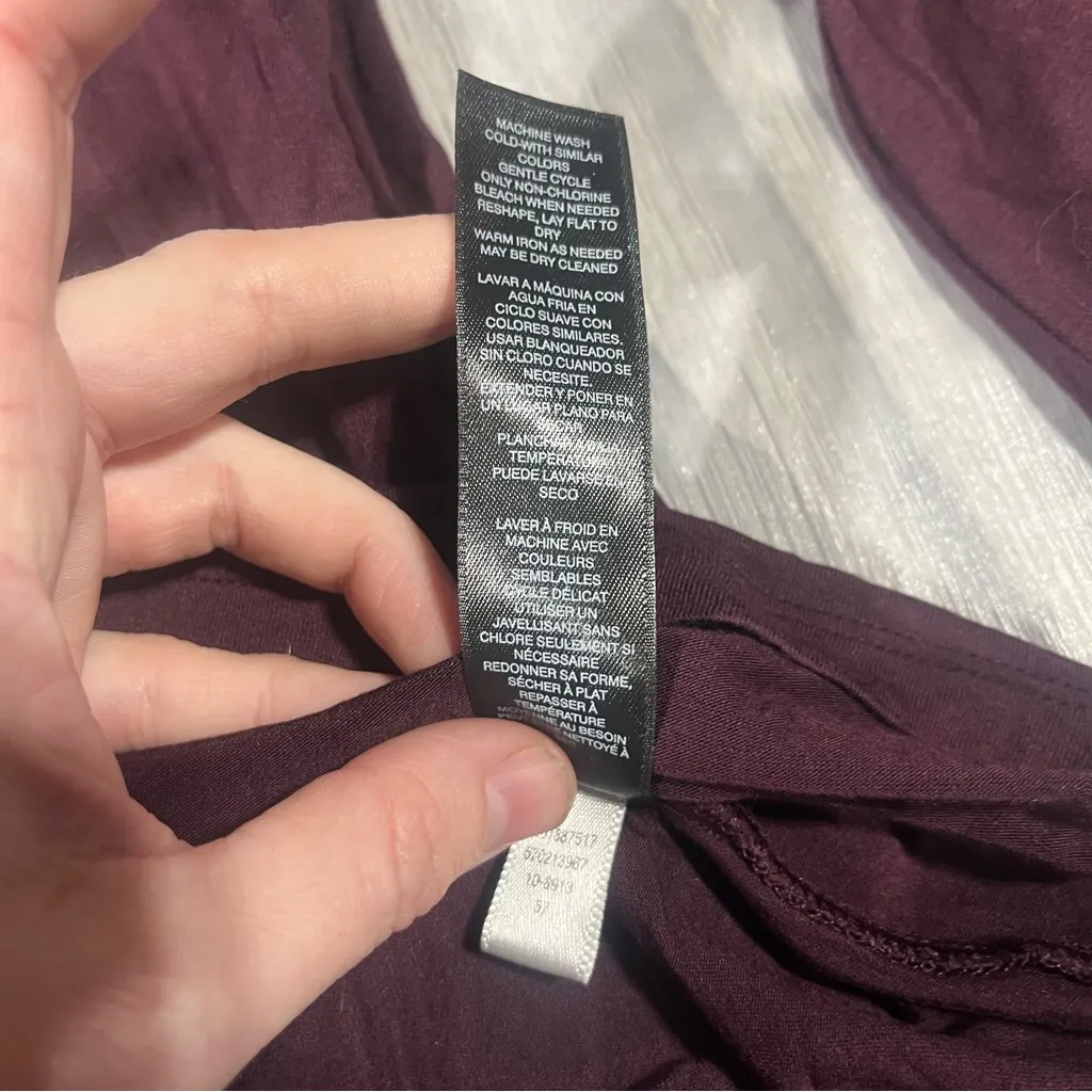 White House Black Market Deep Red/Plum Blouse; XS - Image 7