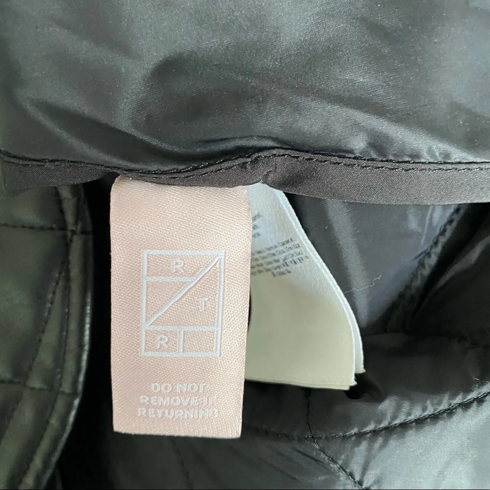 Maje Black Faux Leather Look Quilted Shacket Jacket size large - Image 10