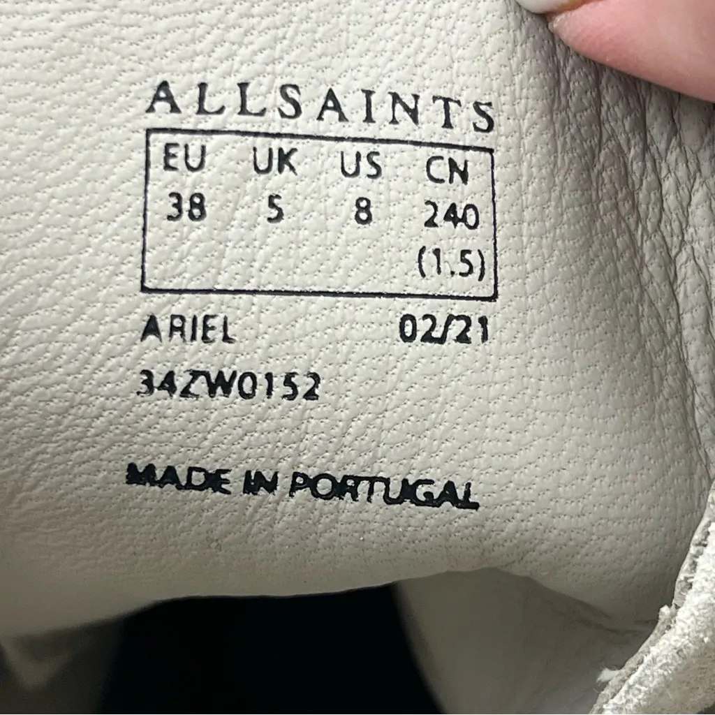 All Saints Ariel Combat Boots Women US 8 White Cow Suede Lace Zipper NEW *FLAWED - Image 4