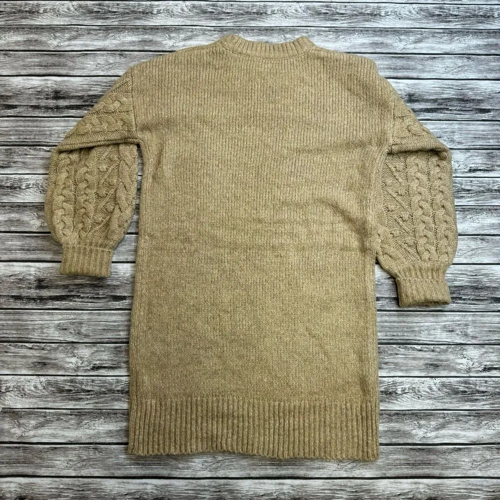 A.N.D. A New Day Women's Cable Knit Sweater Dress XS Extra Small Tan Brown Cozy - Image 14