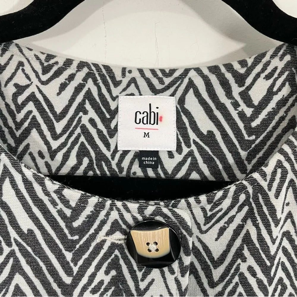 CAbi Zig Zag Knit Ponte Jacket Style‎ 3034 Size MEDIUM Black White - Image 5