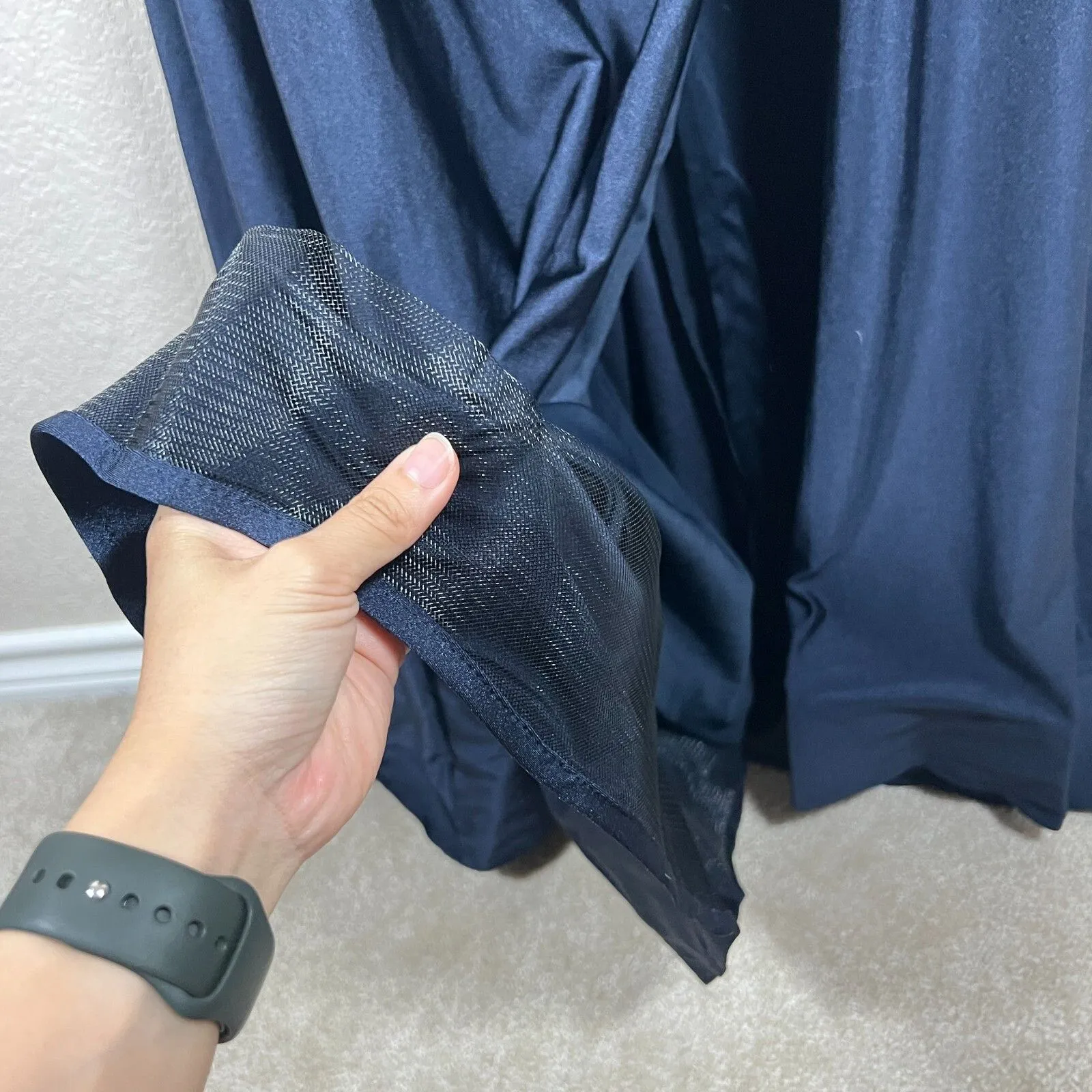 Cynthia & Sahar Evening Gown XXL Navy Blue One Shoulder Dress Satin Mermaid - Image 10