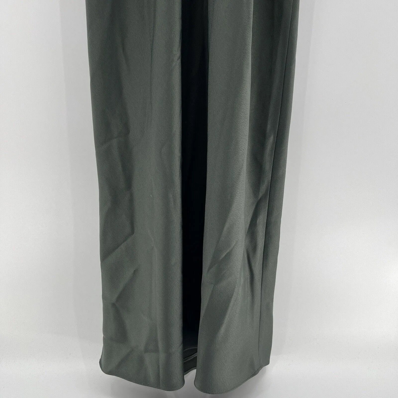 BHLDN Freya Satin Charmeuse Maxi Slip Dress Moss Green Bridesmaid Size 14 NWT‎ - Image 8