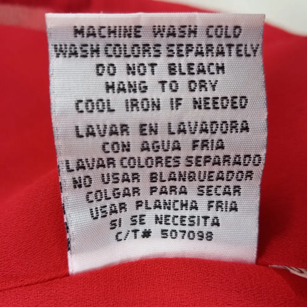 Danny & Nicole 14P Elegant Red Button-Up Pleated Blouse Petite - Image 8