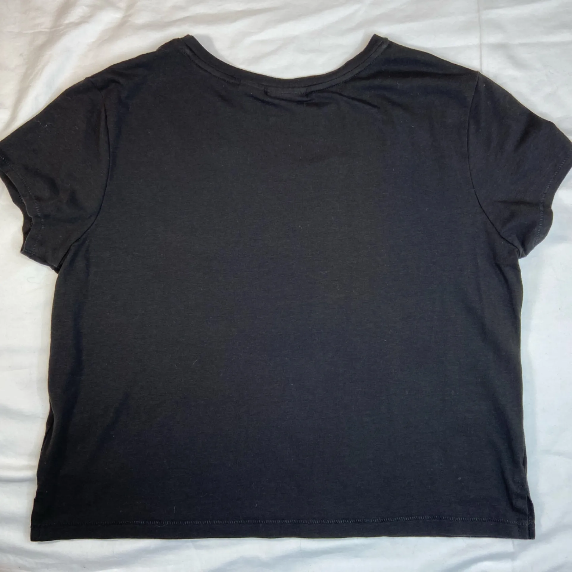 Tahari Short Sleeve Black Tee‎ Shirt Crew Neck Size Large - Image 2