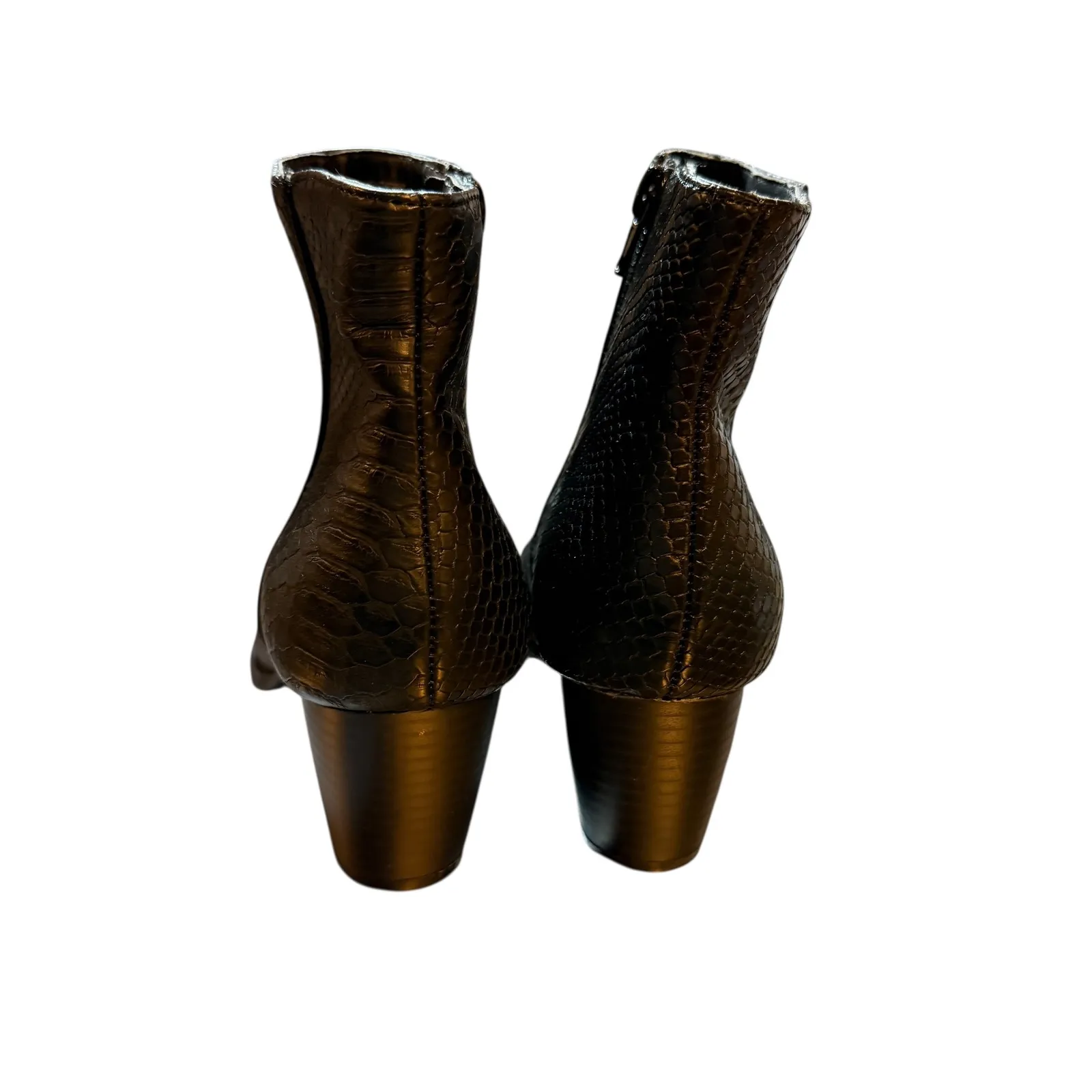 Coconuts by Matisse Going West Black Faux Snakeskin Ankle Boots Western Womens 6 - Image 4