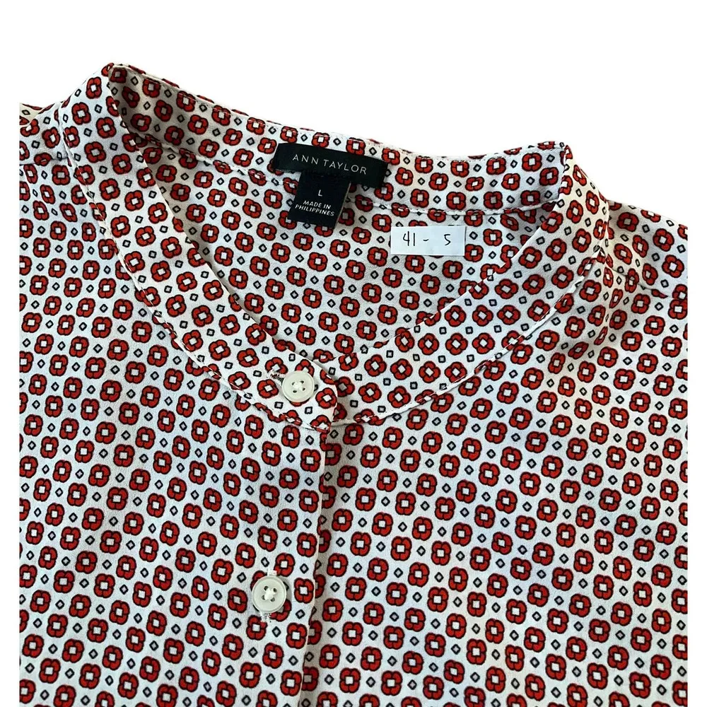 Ann Taylor Orange Flutter Sleeve Top Size L | 41-5 - Image 4