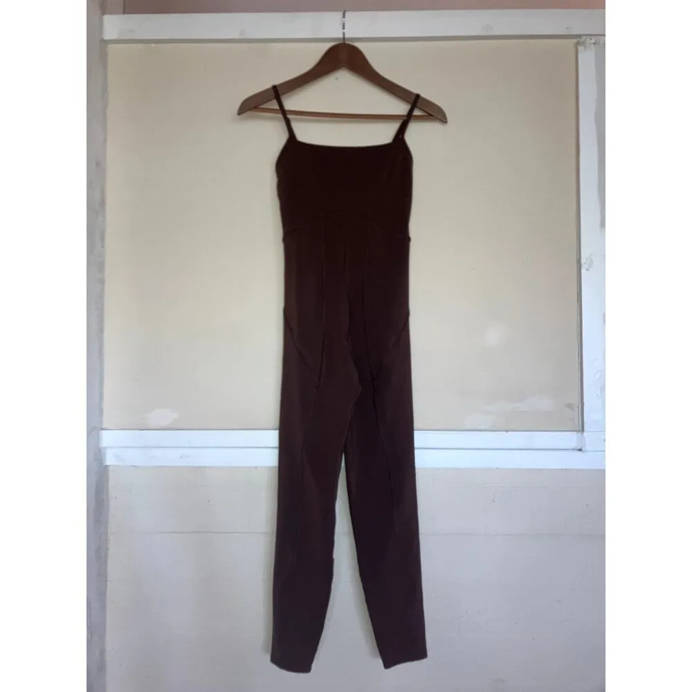 L*SPACE Go The Distance Jumpsuit in Cafe Size Small /S COMFY YOGA TRAVEL ACTIVE Tan - Image 9