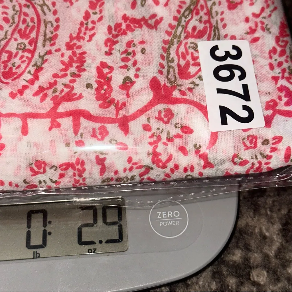 Top it Off Women’s Size XL Pink White Cotton Split Neck Midi Cover Up - Image 6