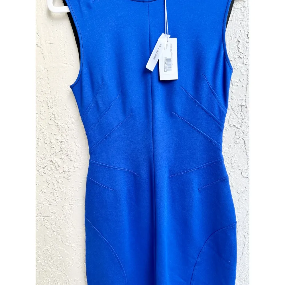 NWT Derek Lam 10 Crosby Sleeveless Sheath Mini Dress Blue Black Women's Size 8 - Image 2