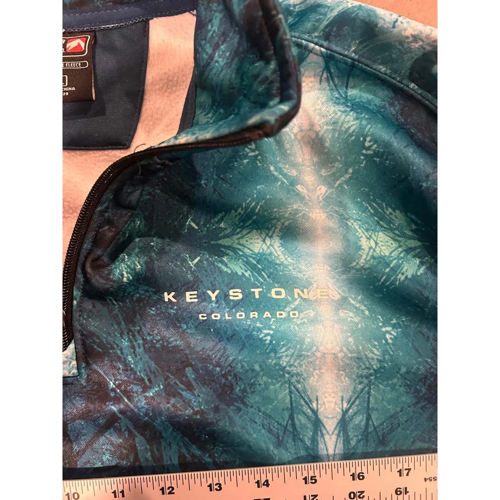 Keystone Colorado Womens Athletic 1/4 Zip Long Sleeve Shirt XL Teal Abstract Blue - Image 5