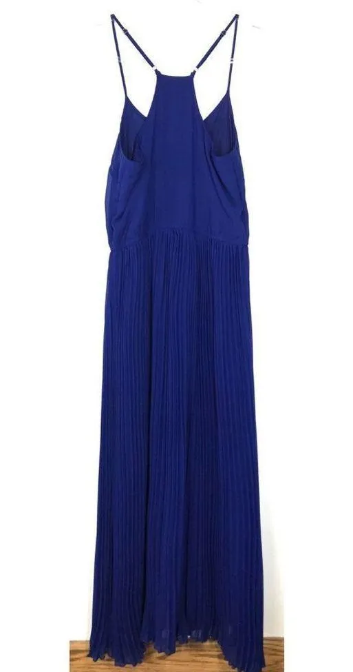 Bar III  Blue Accordion Pleated Maxi Dress Medium - Image 7