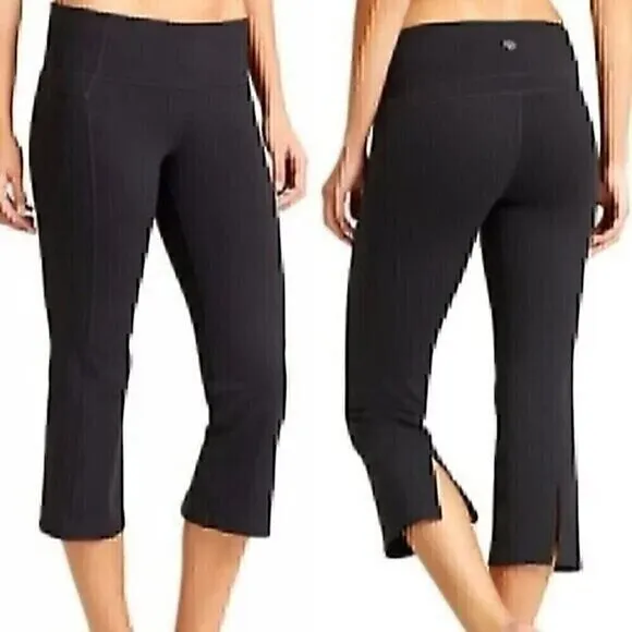 ATHLETA Power Up Capri Black Mid Rise Straight Leg Capris Yoga Pants Leggings XS - Image 3