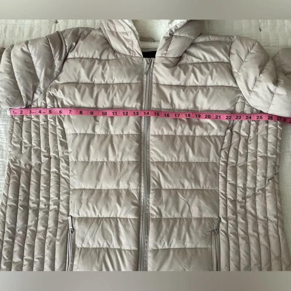 WEATHERPROOF Sherpa Lined Channel Quilt Hooded Puffer Jacket Coriander Size 2X - Image 11