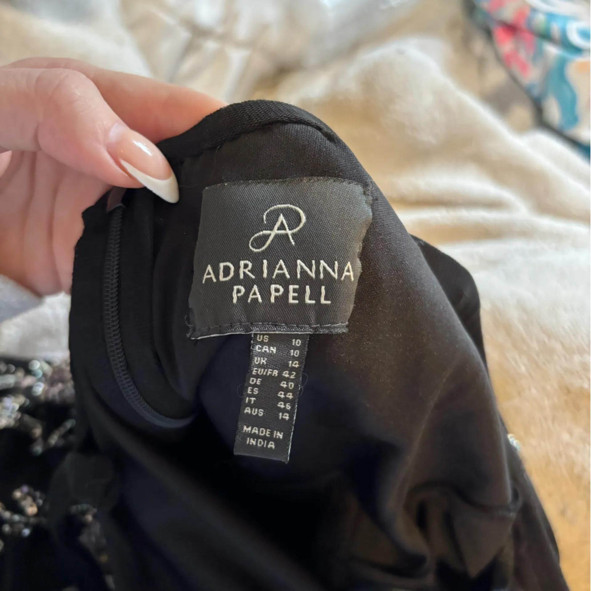 Adriana Papell Floral Beaded Dress - Image 8