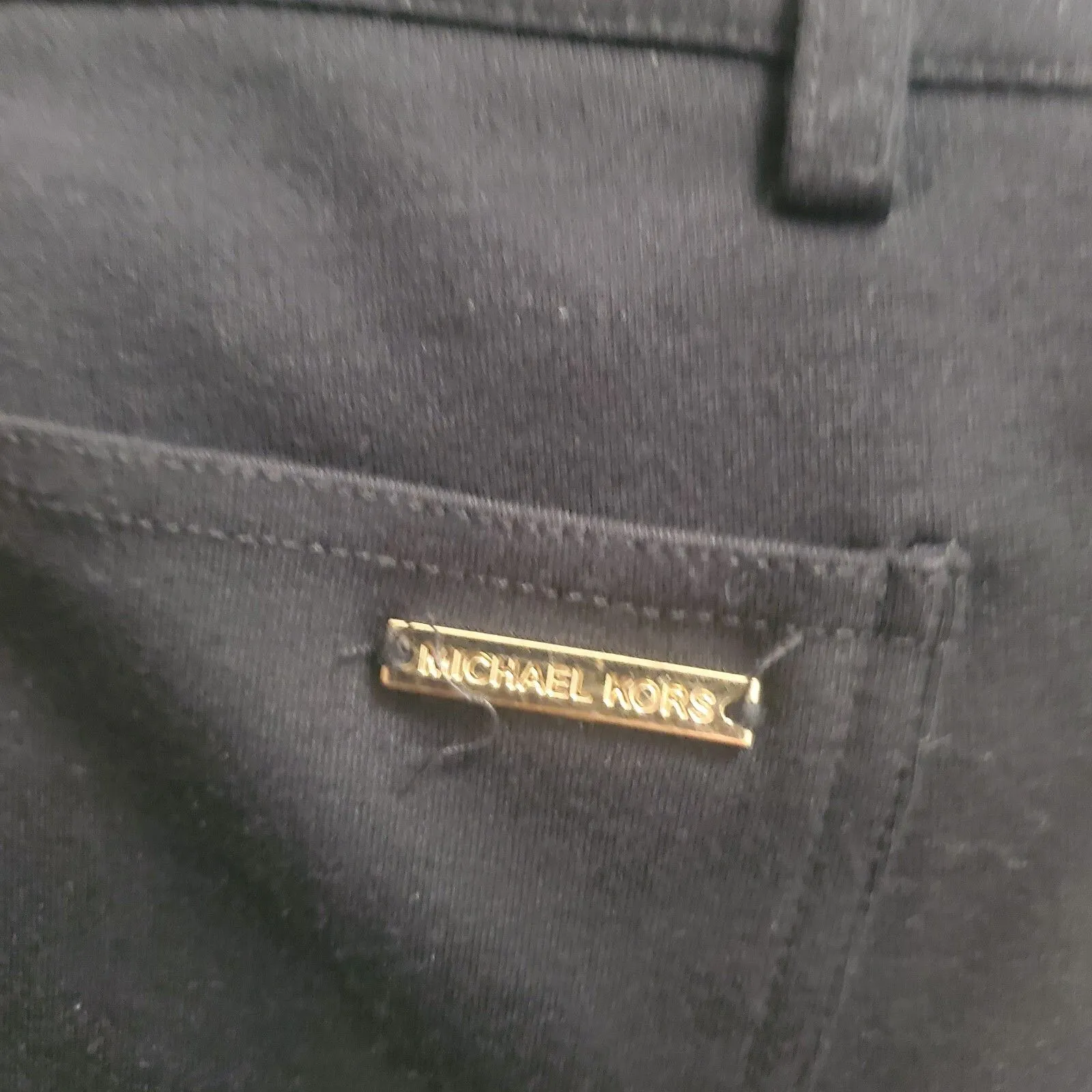 Michael Kors  Black Faux Leather Front Material Backside Pants Size 6 Gold - Image 7