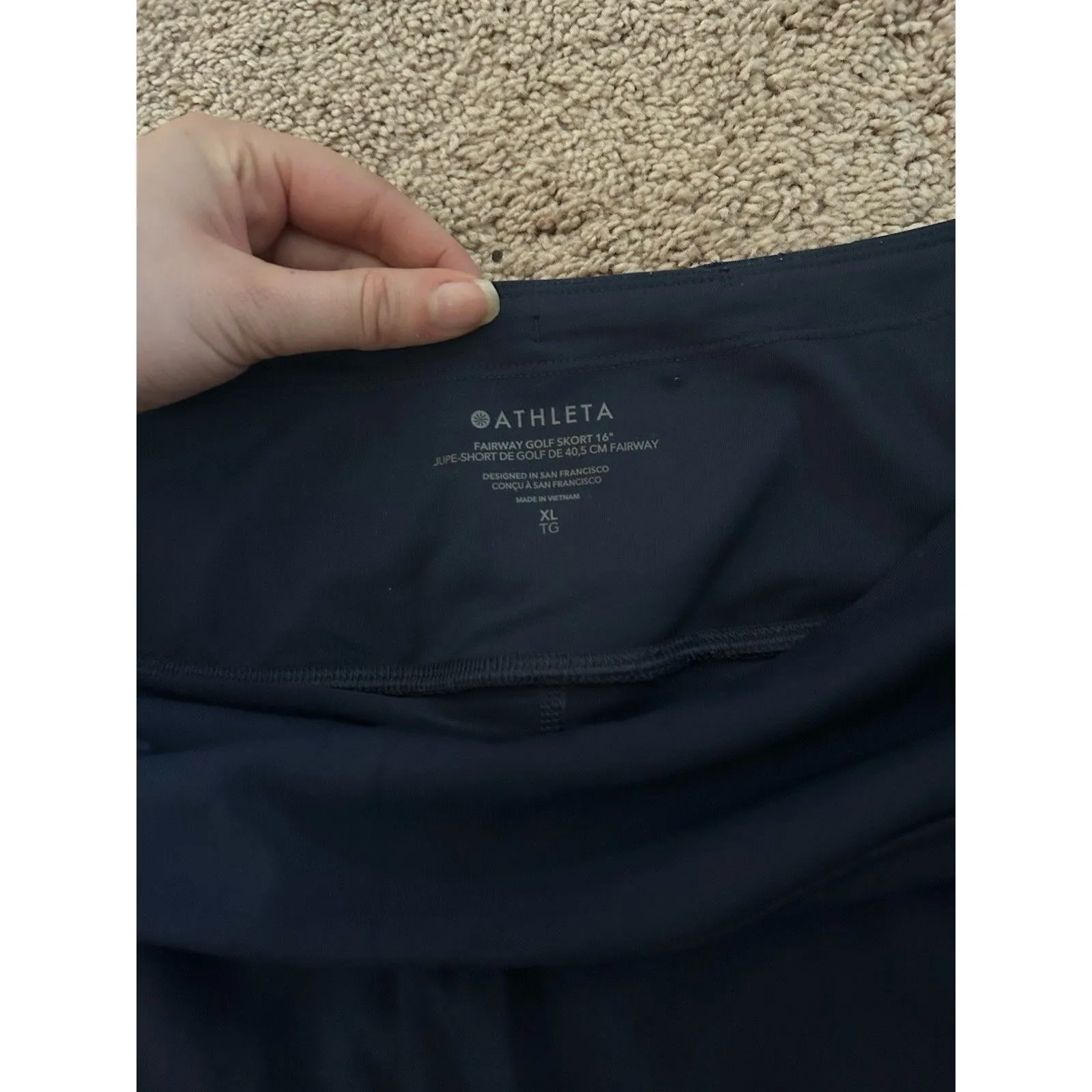 Athleta Fairway High Rise Navy Golf Skort Size Xl Tennis Preppy Athleisure 16” - Image 6