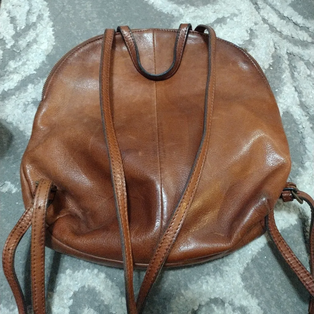 Margot New York Leather Backpack Purse Brown - Image 2