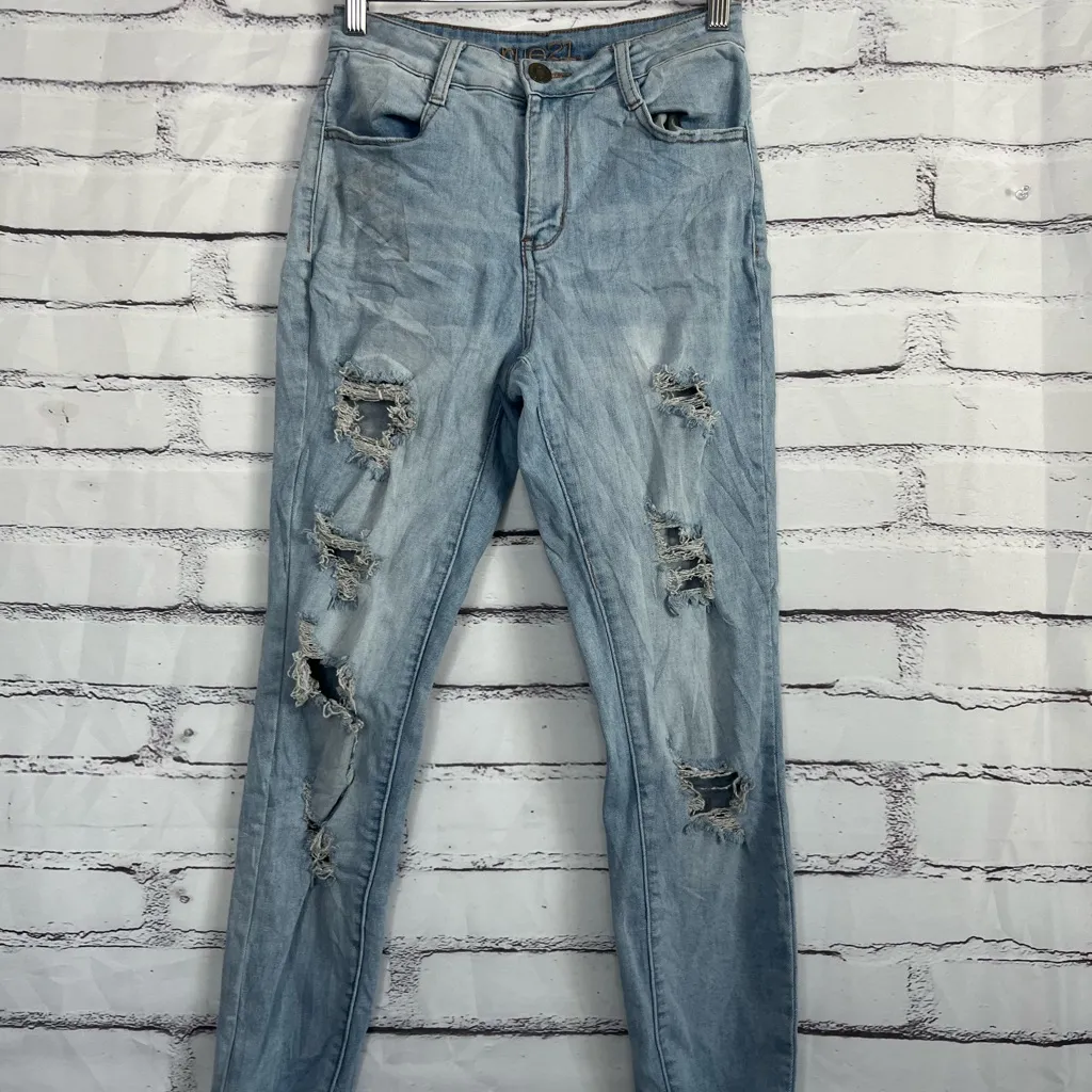 Rue21 High Rise Ankle Jegging Light Wash Distressed Denim Women’s Size 6 Jeans - Image 6