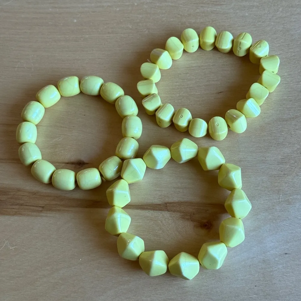 Yellow Beaded Bracelets Set of 3 - Image 6