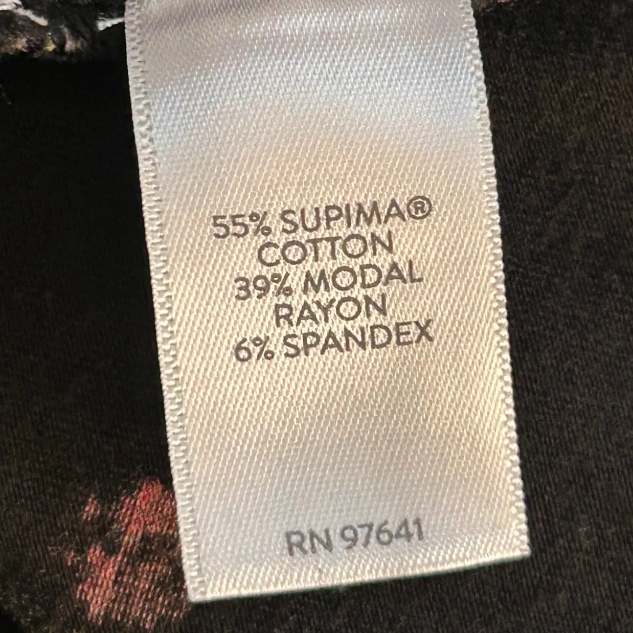 J Jill Womens Shirt Size L Romantic Floral Luxe Supima Boat Neck‎ Soft And Flowy Black - Image 7