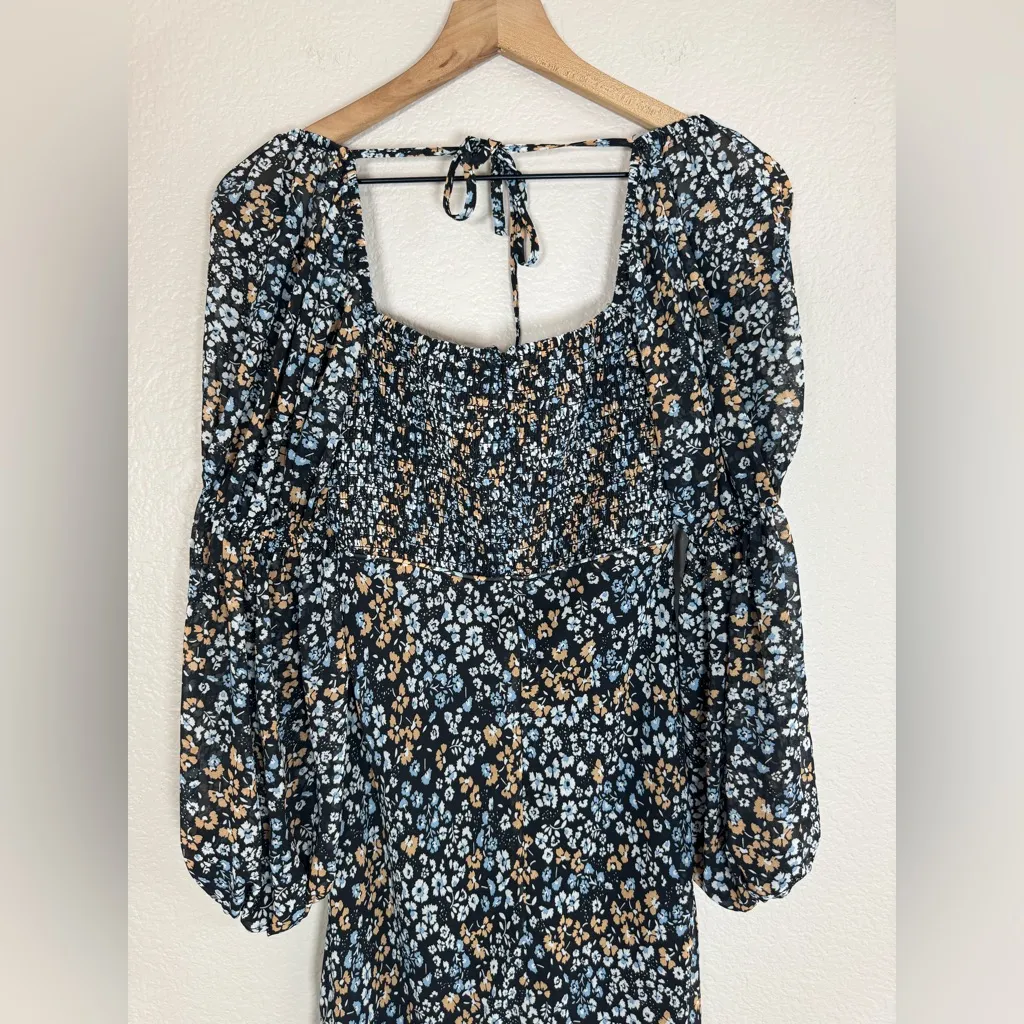 Astr The Label Salinas Black Floral Long Sleeve Midi Dress Small $139 - Image 10