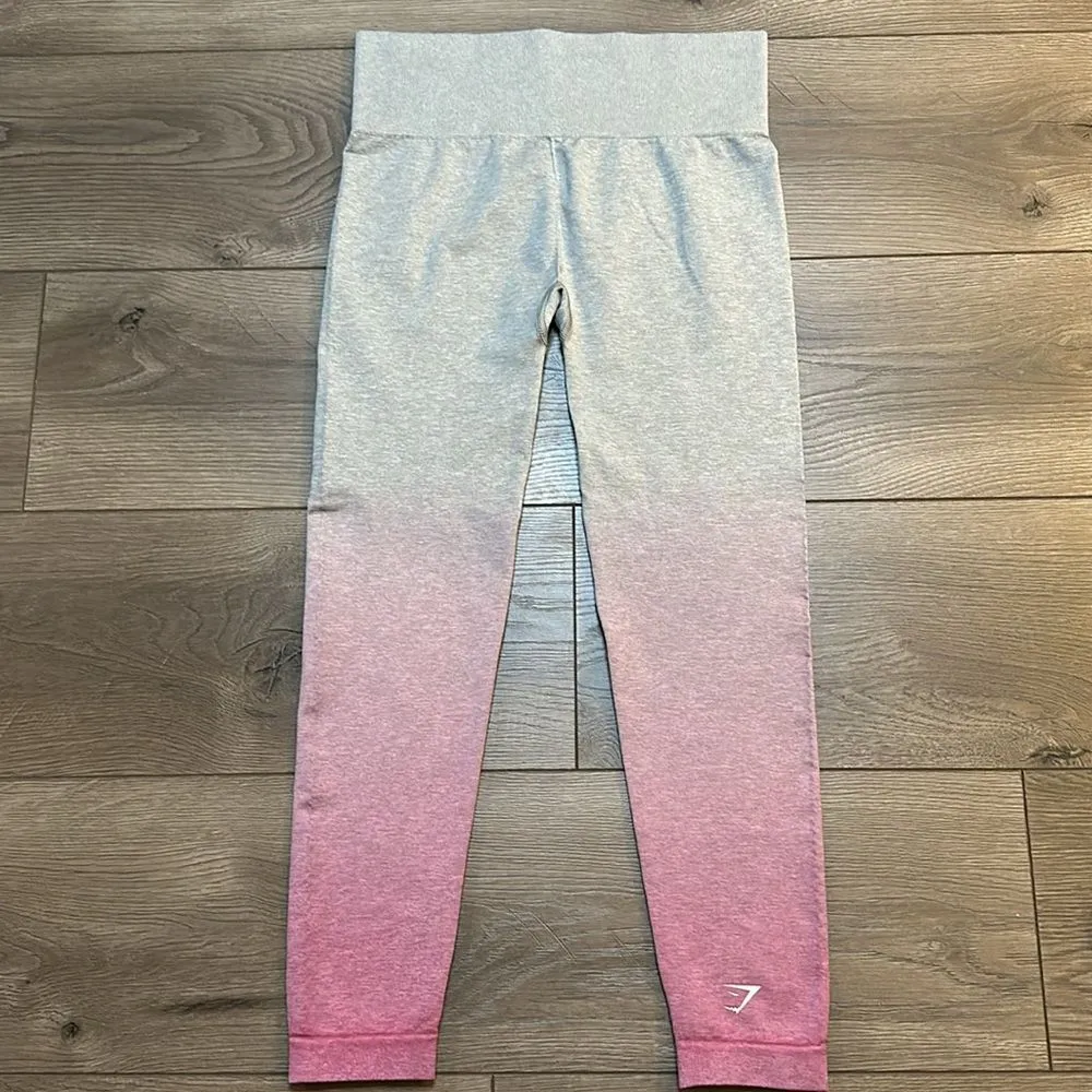 Gymshark Adapt Ombre Seamless High Rise Gray And Pink‎ Leggings Size Medium - Image 5