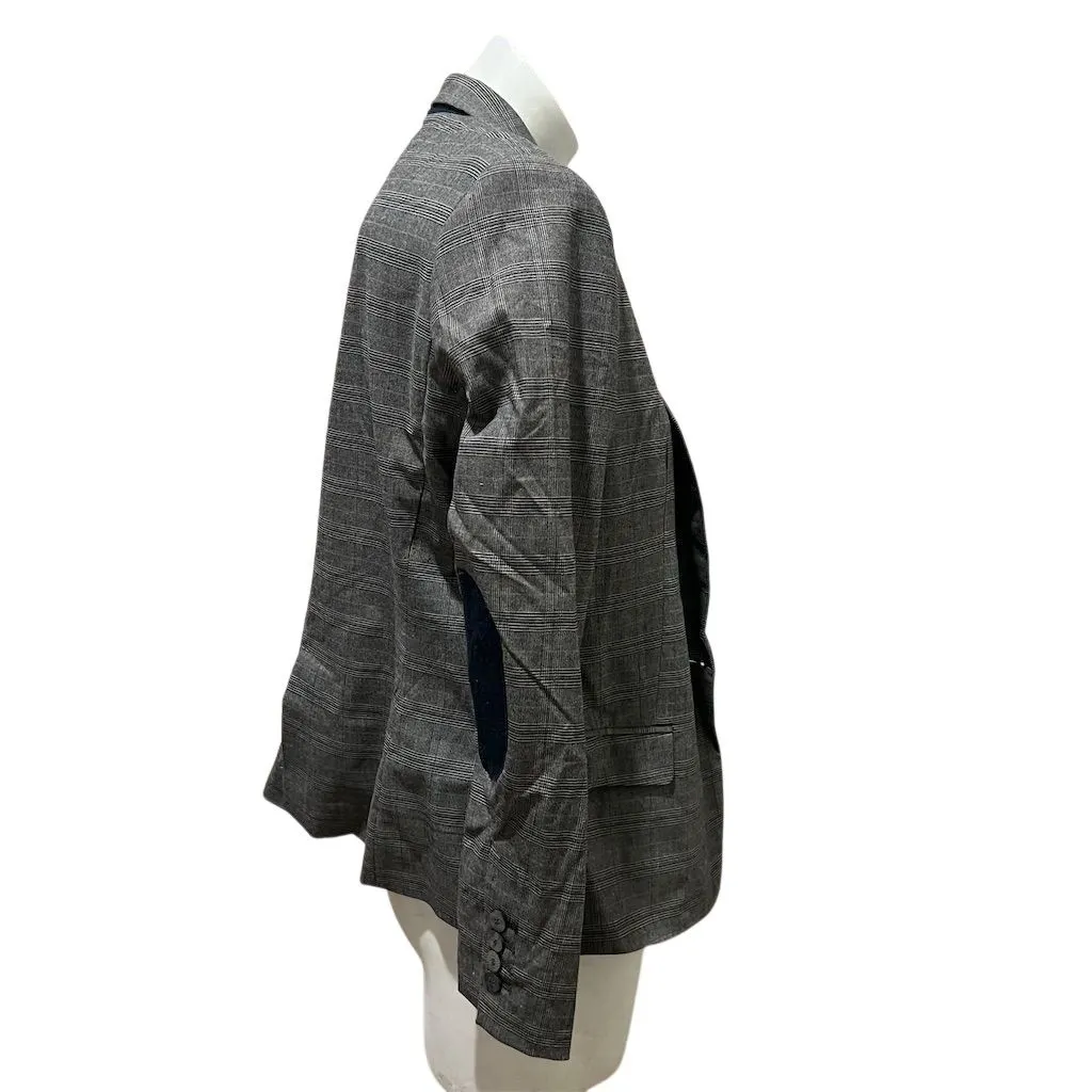 Zara Basic Women's XL Gray Plaid Blazer Mid - Image 6