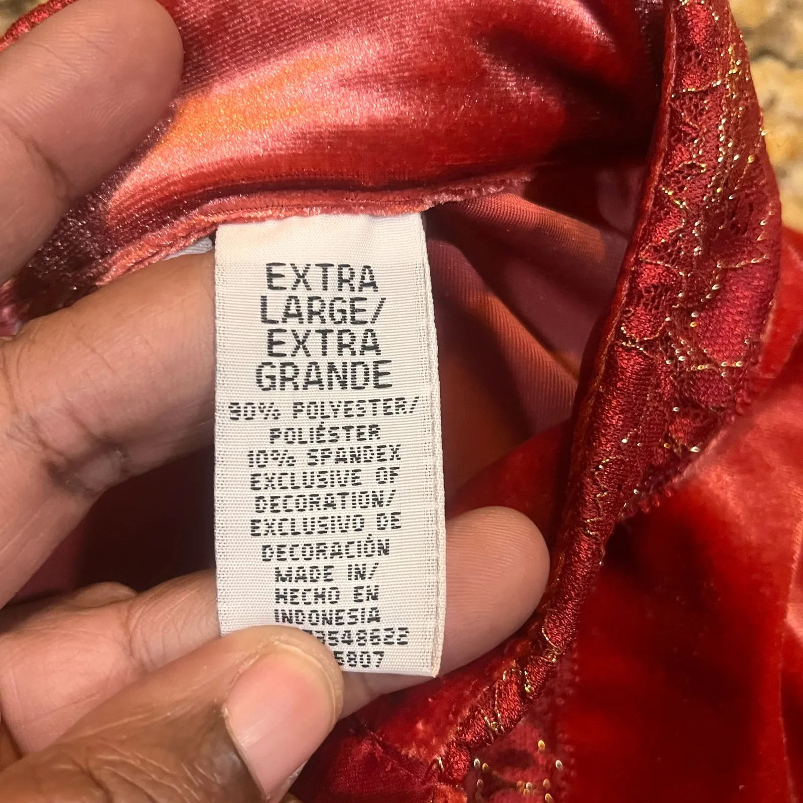 Vintage Jaclyn Smith XL Red Velvet Zip Jacket Lace Trim Holiday Glam Lounge Top - Image 2