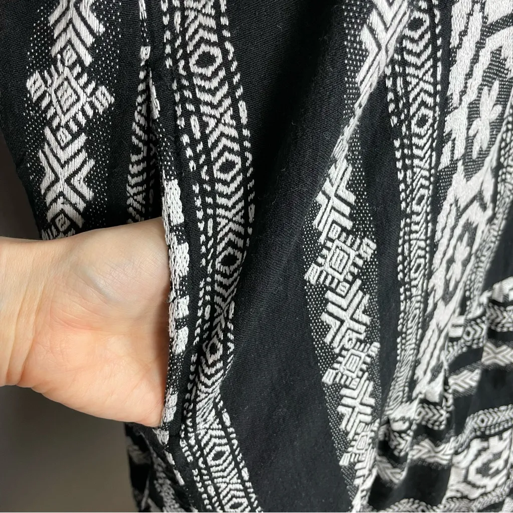 Elan Dress Cover-Up Woven Design Black White NO TIES Sleeveless Women Small Boho - Image 13