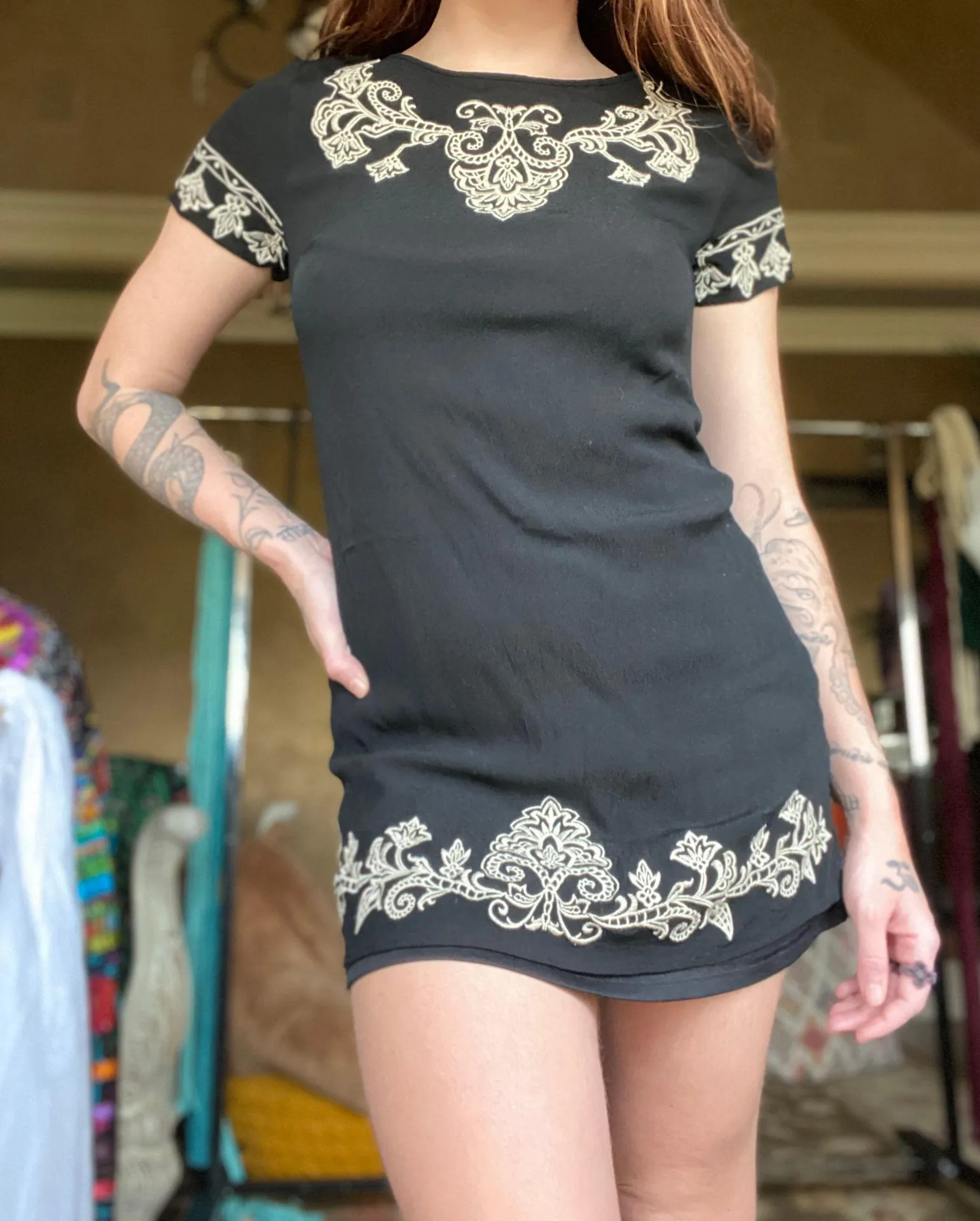 Sexy Boho Mini Dress Small - Image 3