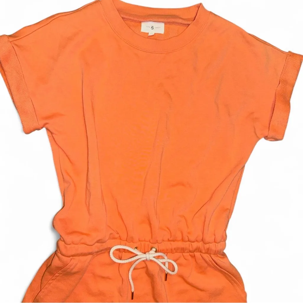 Lou & Grey Cozy Cotton Terry Pocket Dress – Orange – Size XS - Image 2