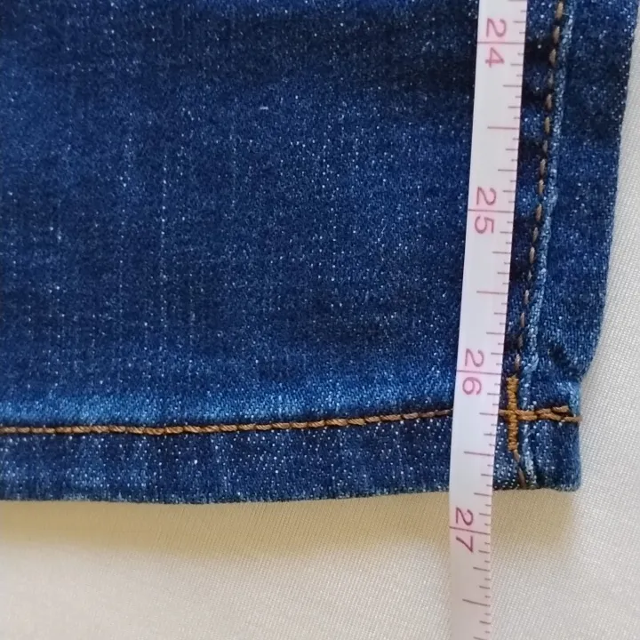 NWT Ella Moss High Rise Slim Straight Ankle Jeans 12/31 Medium Wash Destroyed - Image 8