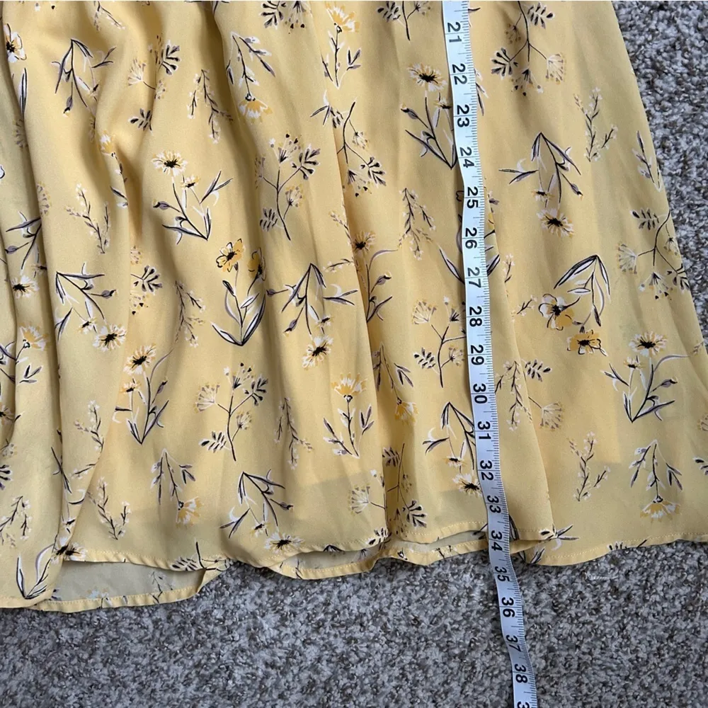 🦋 Maurices Yellow Floral Sleeveless Mini Dress Casual Spring Small - Image 6