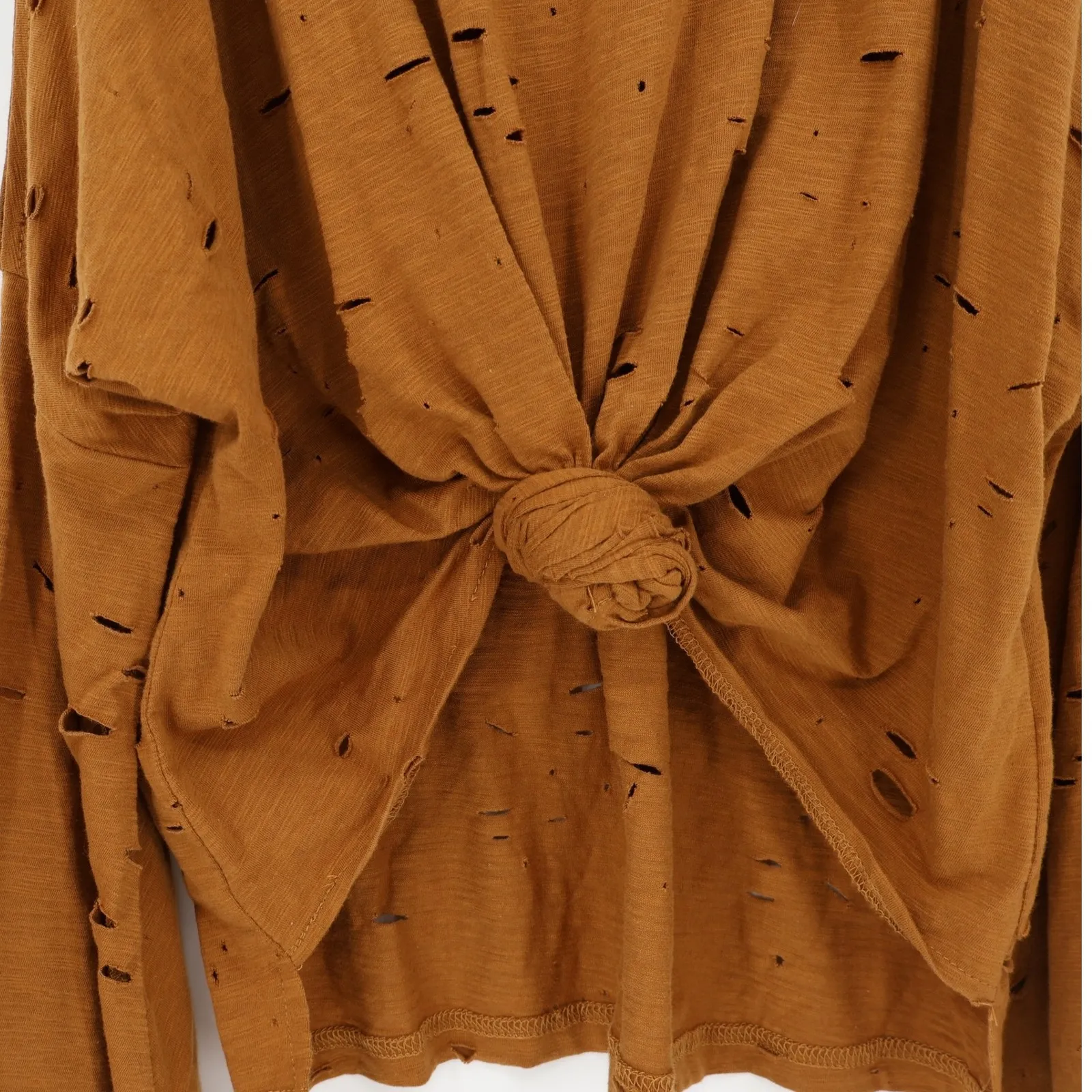 Les Soeurs Distressed Cold Shoulder Top Womens Size S Gremlin Goblin Urban Indie - Image 3