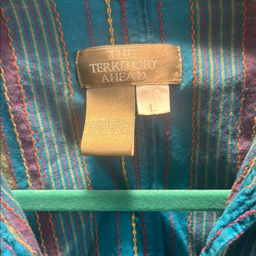 The Territory Ahead Striped Blue Button-Up Shirt - Image 2