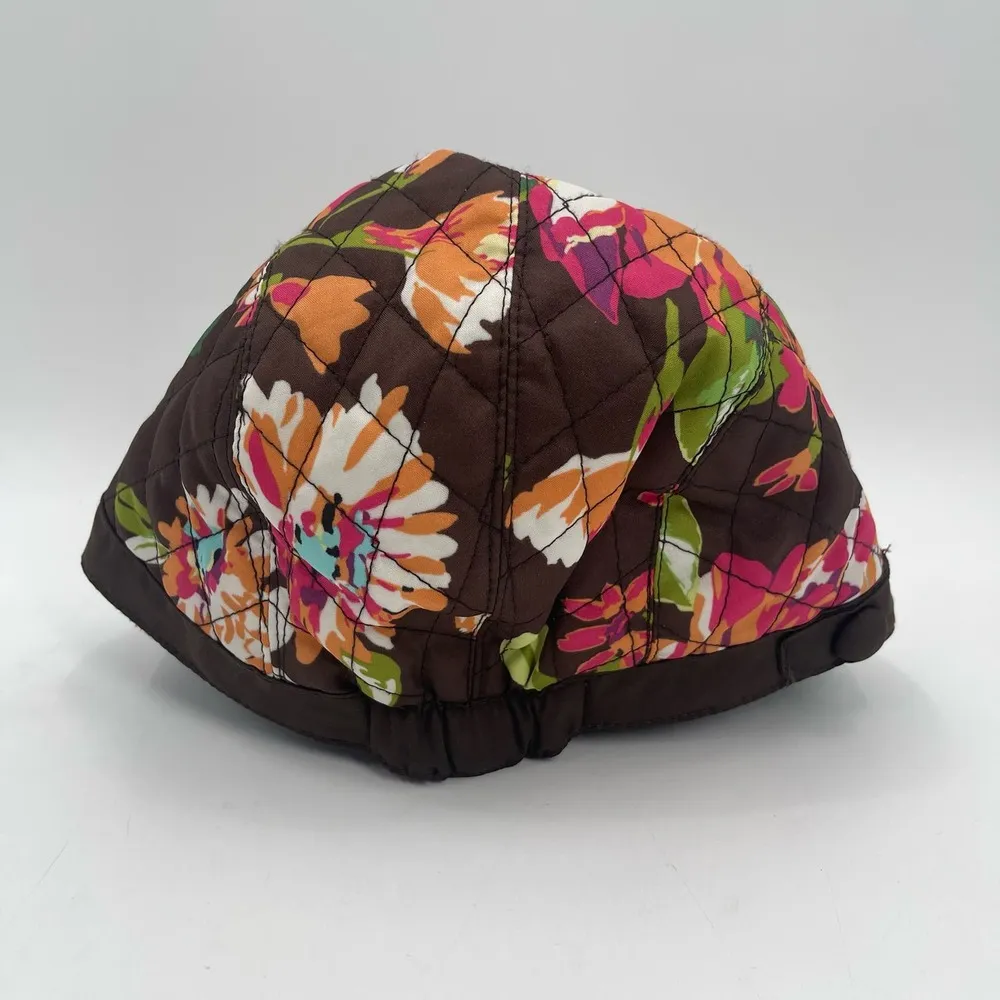 VERA BRADLEY Hat Cap English Rose Newgirl Cozy Fleece Lining Brown Casual Fall - Image 7