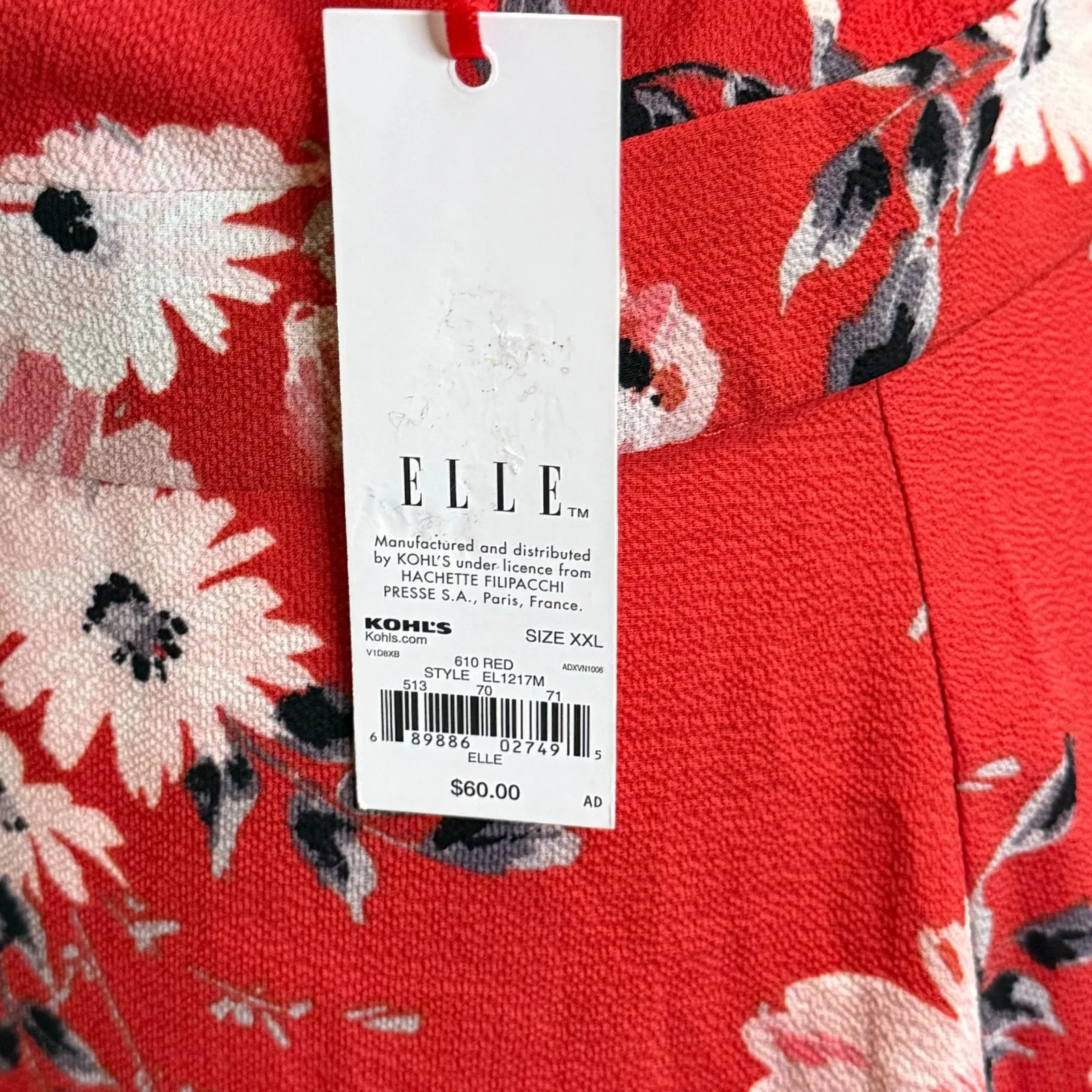ELLE Floral‎ Tiered High Neck Low Back Dress Sz XXL Back Bow Tie Feminine Career - Image 10