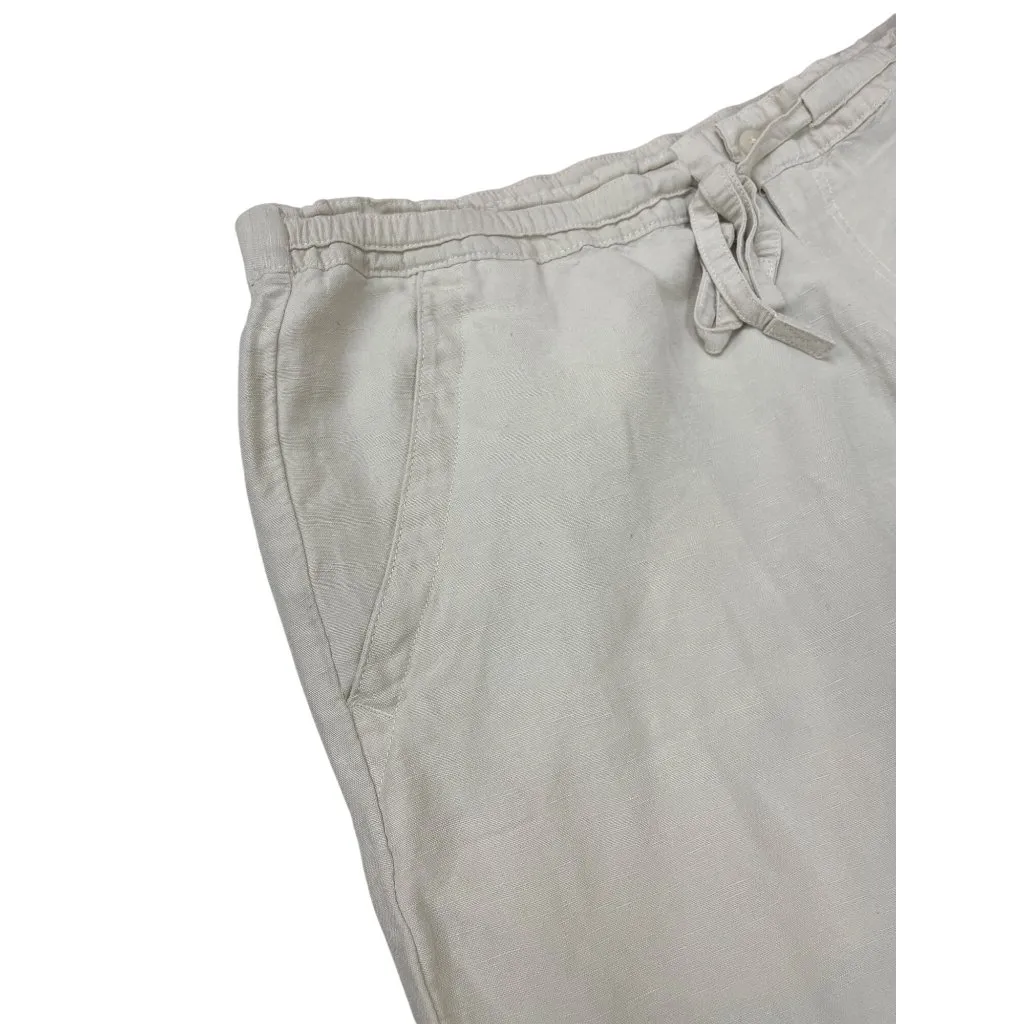 Cubavera womans beige Drawstring Linen blend wide leg pants size 2XB SKU 8437 - Image 3