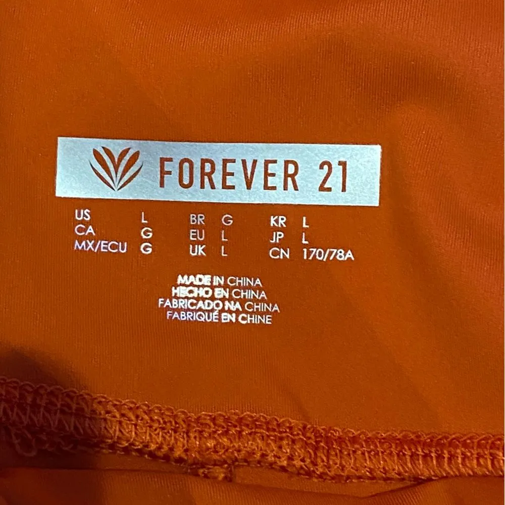 Forever 21 Split Leg Orange Flare Leggings Pants Large NWT - Image 8