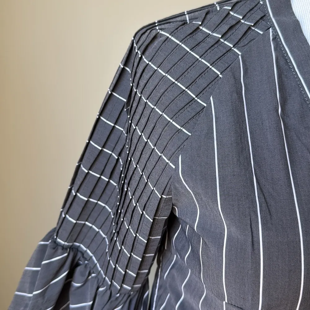 Alpha & Omega Striped Balloon Sleeve Top - Image 3