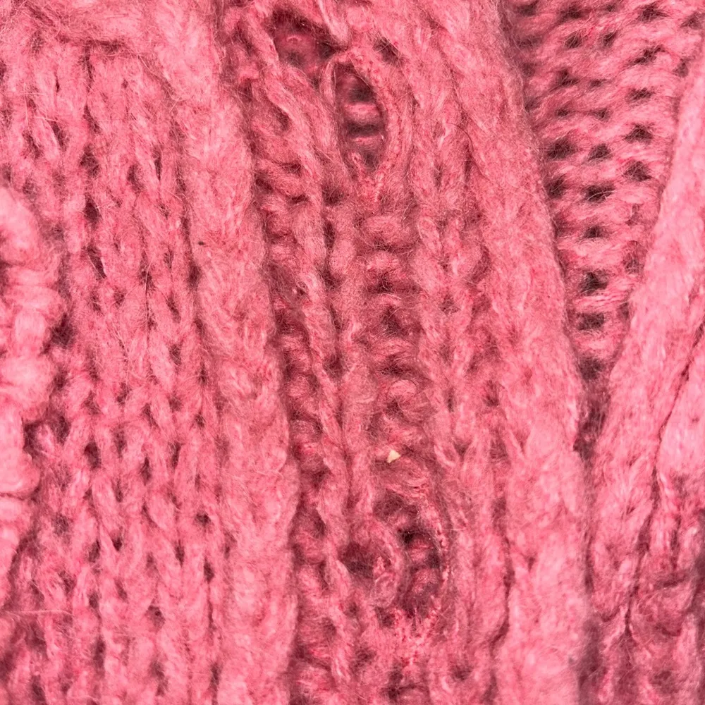 Loveshackfancy Pink Fabietto Cropped Floral Alpaca Blend Cardigan Flaws - Image 4