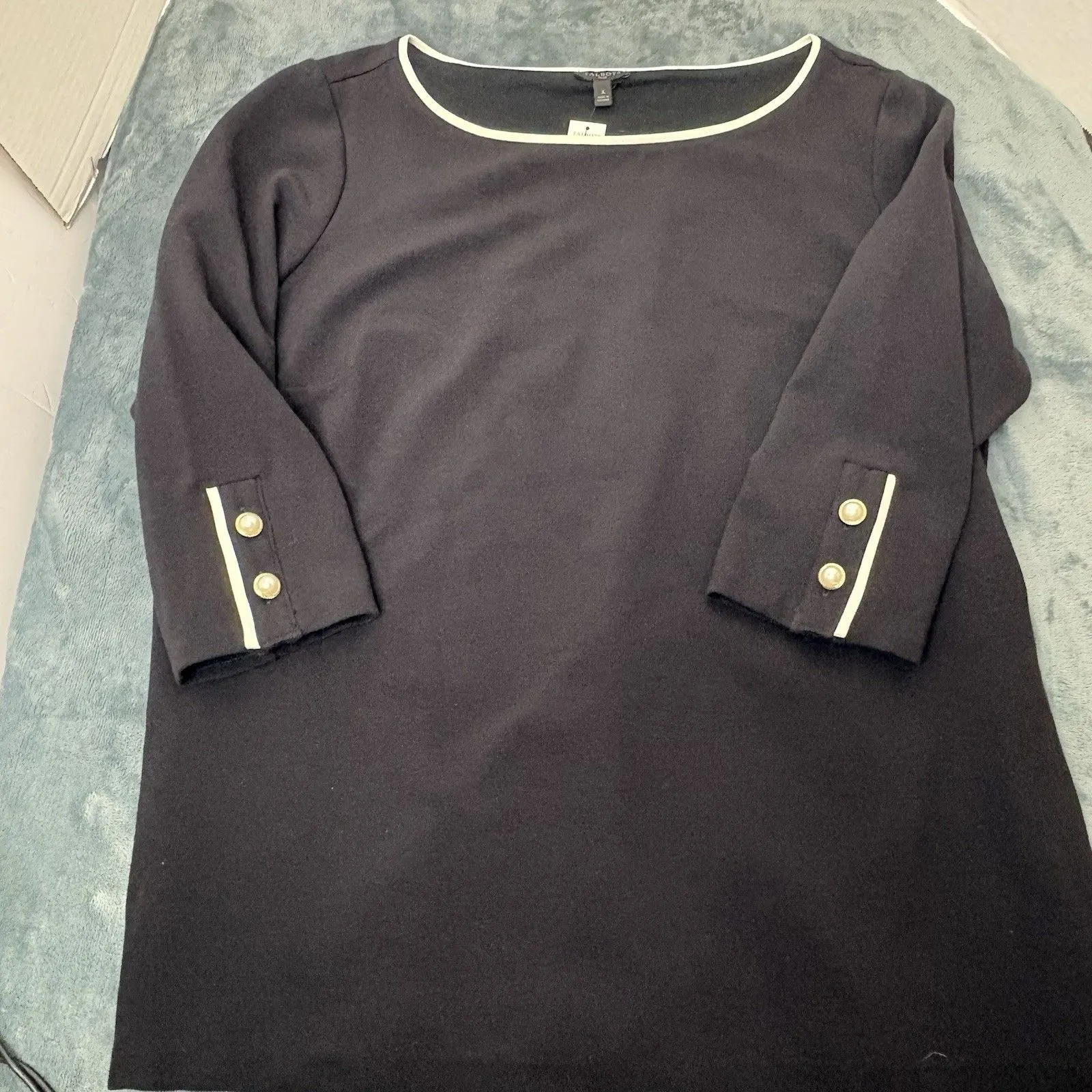 Talbots Black Pearl Button Cuff Top Women’s Plus X NWT - Image 4