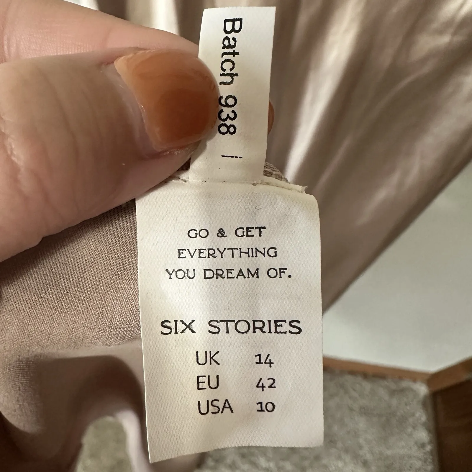 Asos Six Stories Bridesmaids One‎ Shoulder Satin Maxi Dress Champagne Size US 10 Tan - Image 9